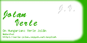 jolan verle business card
